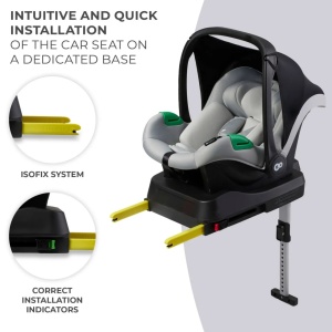 SCOICA AUTO KINDERKRAFT MINK PRO I-SIZE 40-75 CM + BAZA ZESTAW GREY - Img 6