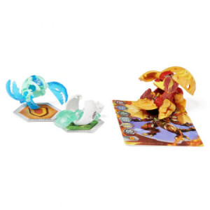 Set 3 Figurine Bakugan Platinum Powerup S4, Colossus, Riptide Si Siphon - Img 3