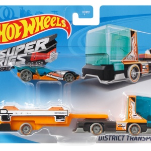 SET CAMION SI MASINA SPORT HOT WHEELS DISTRICT TRANSPORT