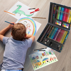 Cutie artă pentru copii cu 100 piese – Happi Hobbi, tematică Dinozaur
