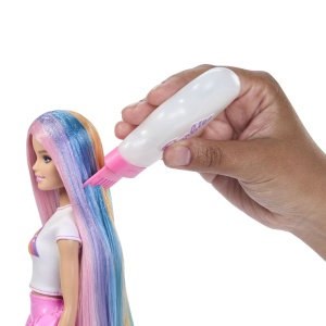 Set de joaca Barbie cu par stralucitor curcubeu si accesorii - Img 7