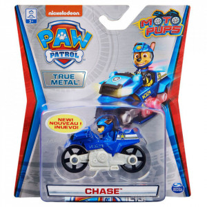 Set figurina cu vehicul Paw Patrol True Metal - MotoPups Chase,7cm