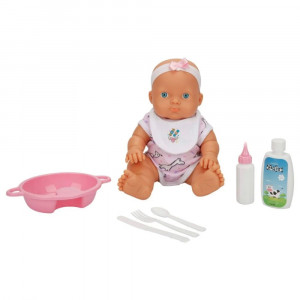 Set Papusa Bebelus Ada cu accesorii, Dollz n More, 23 cm, Roz - Img 2