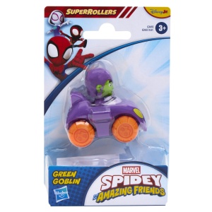 SPIDEY SI PRIETENII LUI UIMITORI MARVEL SUPER ROLLERS SET FIGURINA GREEN GOBLIN CU VEHICUL 5.5CM