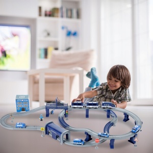 Tren electric de politie cu vehicule si elicopter, MalPlay - Img 7