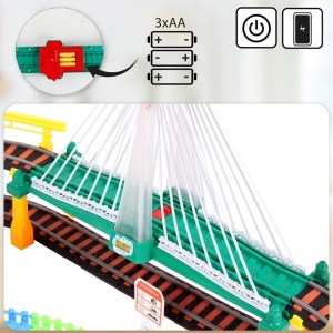 Trenulet Electric cu pista de curse, Masinuta si accesorii, 192 piese - Img 9