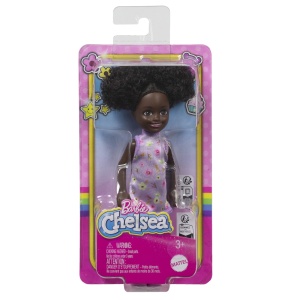 BARBIE PAPUSA CHELSEA CREOLA CU PAR AFRO SI ROCHITA MOV