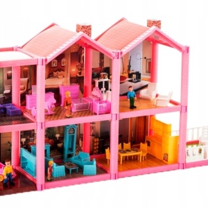 Casuta de papusi MalPlay de construit, cu mobilier si figurine, 136 piese - Img 8
