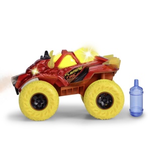 DICKIE MASINA DE TEREN FLAMING FIRE MONSTER CU LUMINI SUNETE SUSPENSII SI FUNCTIE ABUR 25CM - Img 5