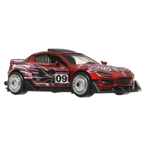 HOT WHEELS MASINUTA METALICA CU SISTEM PULL BACK MAZDA 2004 RX8 CUSTOM SCARA 1:43 - Img 5