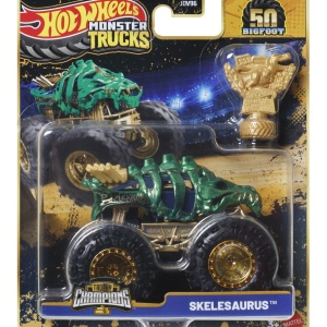 HOT WHEELS MONSTER TRUCK 50 BIGFOOT TROPHY CHAMPIONS MASINUTA SKELESAURUS SCARA 1 LA 64