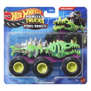 HOT WHEELS MONSTER TRUCK BIG RIGS MASINUTA METALICA CU 6 ROTI SKELESAURUS SCARA 1 LA 64