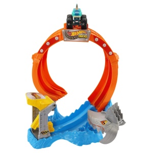 HOT WHEELS MONSTER TRUCKS PISTA SPIRALA IZBIREA RECHINULUI CU 1 MASINUTA MEGA WREX INCLUSA - Img 9