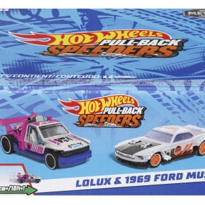 HOT WHEELS SET 2 MASINUTE METALICE PULL BACK LOLUX SI 1969 FORD MUSTANG 1:43