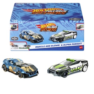 HOT WHEELS SET 2 MASINUTE METALICE PULL BACK MUSCLE AND BLOWN SI ALPHA PURSUIT 1:43 - Img 5
