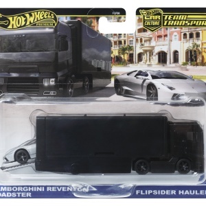 HOT WHEELS TRANSPORTATOR FLIPSIDER HAULER CU MASINUTA LAMBORGHINI REVENTON ROADSTER SCARA 1 LA 64