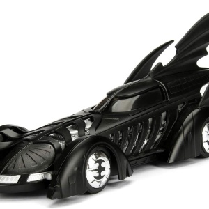 JADA DC SET BATMAN FOREVER FIGURINA BATMAN SI MASINUTA METALICA BATMOBILE SCARA 1 LA 24 - Img 7