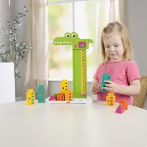 Jucarie educativa interactiva, Fisher Price, aligator stivuibil, multicolor, 33x25x8cm - Img 3