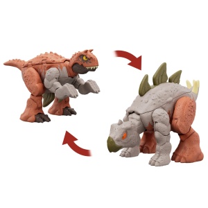 JURASSIC WORLD FIERCE CHANGERS DOUBLE DANGER DINOZAUR TRANSFORMABIL CARNOTAURUS SI STEGOSAURUS - Img 3