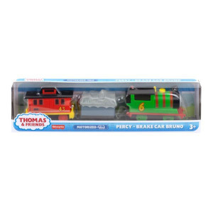 Locomotiva Motorizata Brake Car Bruno Percy cu doua vagoane, Thomas si Prietenii - Img 2