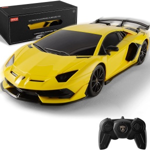MASINA CU TELECOMANDA LAMBORGHINI AVENTADOR SVJ GALBEN CU SCARA 1 LA 24 - Img 8