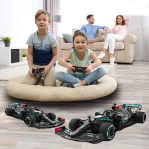 Masină cu telecomanda Rastar Mercedes AMG F1 W11, 1:18, gri metalizat, 25.5x11x6.7cm - Img 3