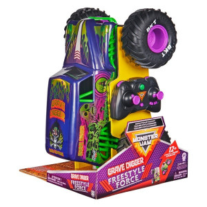 Masinuta cu Telecomanda Monster Jam- Freestyle Force Grave Digger 1:15 - Img 3