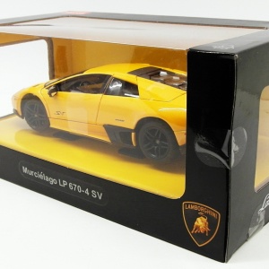 Masinuta metalica Lamborghini Murcielago LP670-4, galben, 1:24, 19.6x9.3x5cm