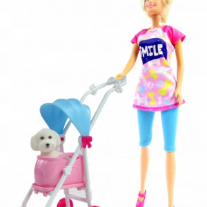 Papusa Anlily cu Carucior pentru Catel,30 cm - Img 10