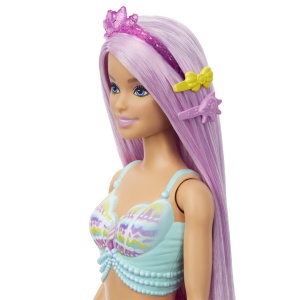 Papusa Barbie Dreamtopia, Sirena cu Par Mov si Coada Roz - Img 3