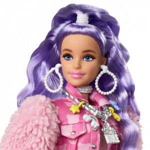 Papusa Barbie Extra Style Par Mov, cu Gentuta in Forma de Inghetata si Catel - Img 7