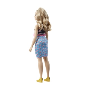 PAPUSA BARBIE FASHIONISTA BLONDA CU BORSETA ROZ - Img 7