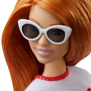 PAPUSA BARBIE FASHIONISTA CU FUSTITA SI TRICOU CURCUBEU - Img 4