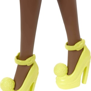 PAPUSA BARBIE FASHIONISTA CU PARUL AFRO SI JACHETA LILA - Img 5