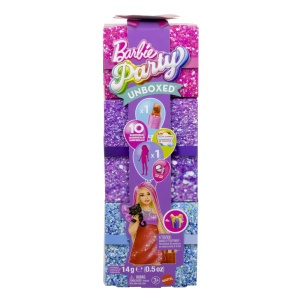 Papusa Barbie Glam, Party Unboxed Reveal – cu surprize