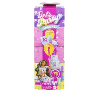 Papusa Barbie Party Unboxed Reveal, Bruneta - Img 2