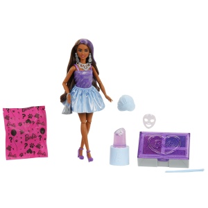 Papusa Barbie Violet Party Unboxed Reveal, cu 10 Accesorii Surpriza - Img 2