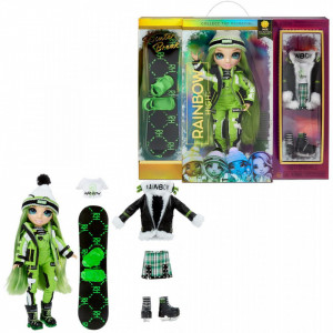 Papusa Rainbow High, Winter Break Jade Hunter, cu 2 tinute complete - Img 2