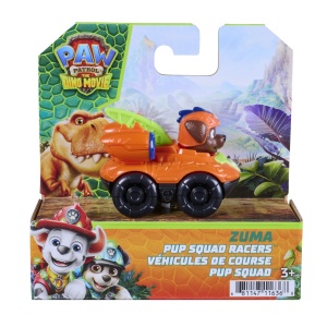 PATRULA CATELUSILOR FILMUL CU DINOZAURI PUP SQUAD RACERS VEHICUL CU FIGURINA ZUMA 6.5CM