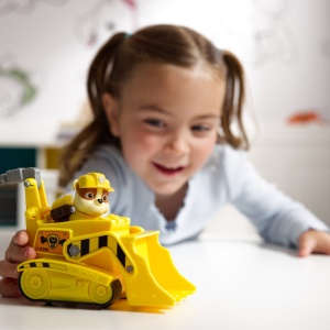 PATRULA CATELUSILOR SET VEHICUL DE BAZA BULDOZER SI FIGURINA RUBBLE - Img 3