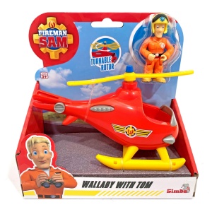POMPIERUL SAM ELICOPERUL WALLABY CU FIGURINA TOM THOMAS