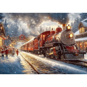 Puzzle Trefl 1000 piese, SUA Trenul de Vacanta cu Poster Inclus - Img 2