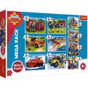 Puzzle Trefl 10in1- Echipa Pompierului Sam - Img 1