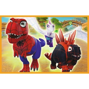 PUZZLE TREFL 2X24 SPIDEY AND HIS AMAZING FRIENDS DINO-WEBS SPIDEY SI DINOZAURII - Img 3