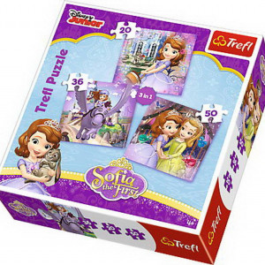 Puzzle Trefl 3 in 1, Sofia cu Prietenii