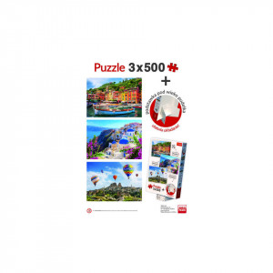 Puzzle Trefl 3x500 piese,Portofino,Santorini,Cappadocia - Img 5
