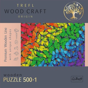 PUZZLE TREFL DIN LEMN 500+1 PIESE FLUTURASII COLORATI - Img 5