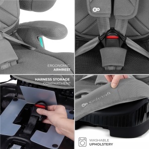 SCAUN AUTO KINDERKRAFT FIX2GO 76-150 CM, GREY - Img 2