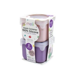 SET 2 RECIPIENTE SILICON, MELII, PINK PURPLE
