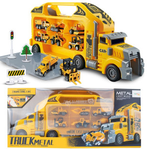 Set Camion cu 6 Vehicule Metalice MalPlay in Forma de Geamantan - Img 1